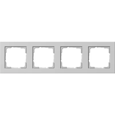 GIRA Abdeckrahmen E2 4-fach 021437 | Rahmen für Unterputzmontage | Kunststoff Thermoplast | grau matt | IP20