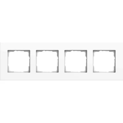 GIRA Abdeckrahmen 4fach 0214403 | Esprit | Aluminium lackiert | Reinweiß glänzend | RAL 9010 | Metall | Unterputzmontage