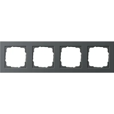 GIRA E2 Abdeckrahmen 4-fach 021423 anthrazit | für Schalter & Steckdosen | Kunststoff | bruchsicher | IP21