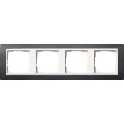 GIRA Abdeckrahmen 0214328 Event 4-fach | Rahmen für Kombinationen senkrecht & waagerecht | Kunststoff | anthrazit