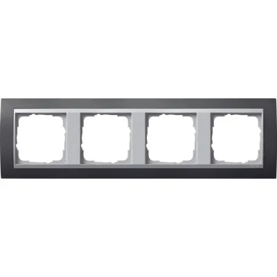 Gira Abdeckrahmen 4-fach 021481 | Event Serie | Kunststoff | bruchsicher | anthrazit | alu Zwischenrahmen