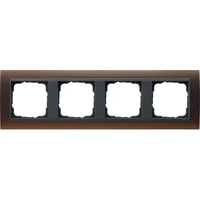 Gira Abdeckrahmen 4-fach 021413 | Event Opak | bruchsicher | Unterputz | Thermoplast | waagerecht | dunkelbraun