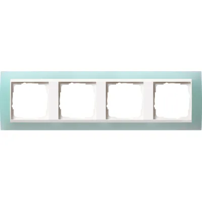Gira Abdeckrahmen 4-fach 0214395 | Event | Unterputz | Kunststoff | glänzend | bruchsicher | opak mint | reinweiß
