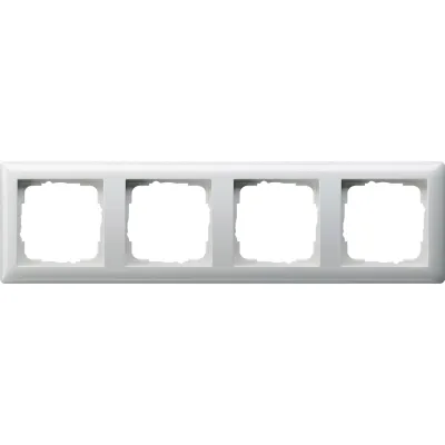 Gira Abdeckrahmen 4fach 021403 | Standard 55 | bruchsicher | Kunststoff | glänzend | waagerecht & senkrecht | reinweiß