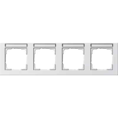 GIRA Abdeckrahmen 4-fach E2 Serie | mit Beschriftungsfeld | bruchsicher | Kunststoff | Reinweiß glänzend | RAL 9010
