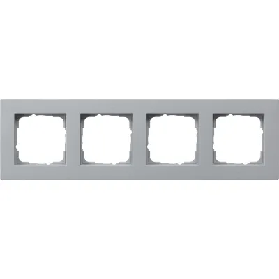 GIRA Abdeckrahmen 4fach E2 0214255 | flacher Einbau | Aluminium | Kunststoff | Unterputz geeignet | bruchsicher