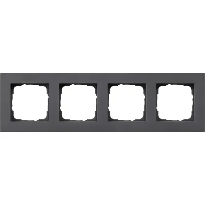 GIRA Abdeckrahmen E2 0214235 | 4-fach flacher Einbau | Unterputz geeignet | Thermoplast | bruchsicher | anthrazit