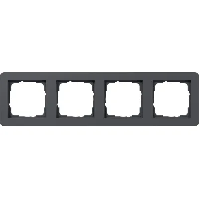 GIRA Abdeckrahmen 4fach E1 0214152 | Rahmen für Schalter & Steckdosen | bruchsicher | Thermoplast | anthrazit