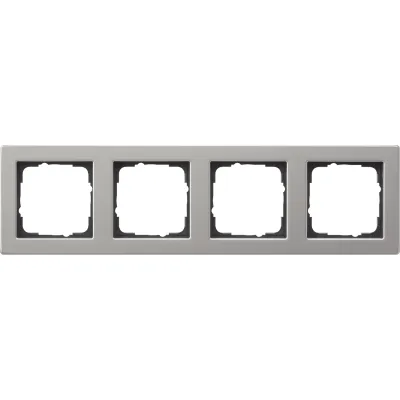 GIRA Abdeckrahmen 4fach E2 021433 | Edelstahl | Unterputzrahmen System 55 | horizontal & vertikal | IP21