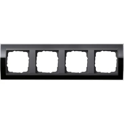GIRA Abdeckrahmen 4-fach 0214738 | Rahmen für Gira Event Klar | bruchsicher | Kunststoff | schwarz | waagerecht