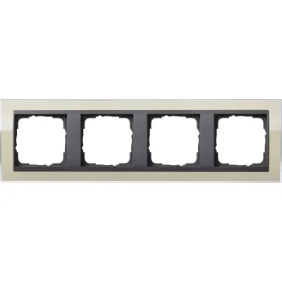 GIRA Abdeckrahmen 4-fach 0214778 | Rahmen Event Klar | Kunststoff | bruchsicher | Sandguss | anthrazit/Sand