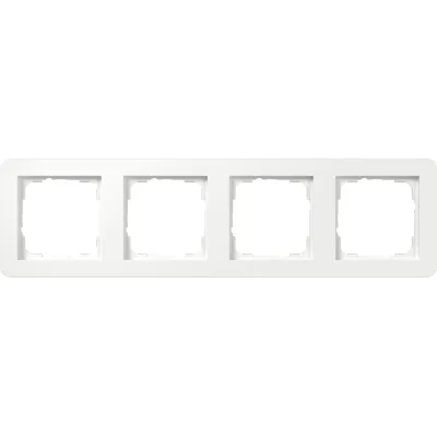 GIRA Abdeckrahmen 4fach E1 0214150 | Rahmen für Unterputzmontage | Kunststoff Thermoplast glänzend | reinweiß RAL 9010