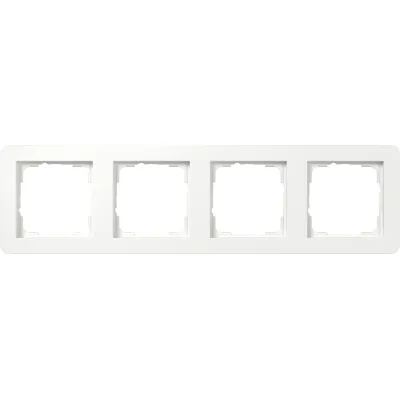 GIRA Abdeckrahmen 4fach E1 0214151 | Unterputzrahmen | Kunststoff matt | Reinweiß RAL 9010 | bruchsicher