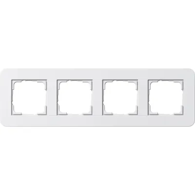 Gira Abdeckrahmen 4fach E3 0214410 | Unterputz | bruchsicher | Klemmbefestigung | reinweiß glänzend | IP20