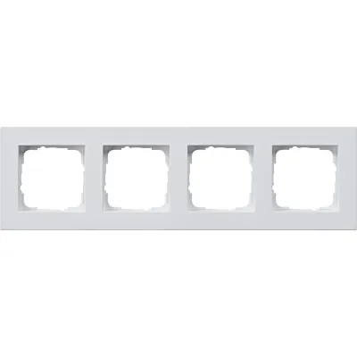 GIRA Abdeckrahmen 4-fach E2 0214225 | flacher Einbau | Kunststoff | matt | bruchsicher | reinweiß seidenmatt | RAL 1013