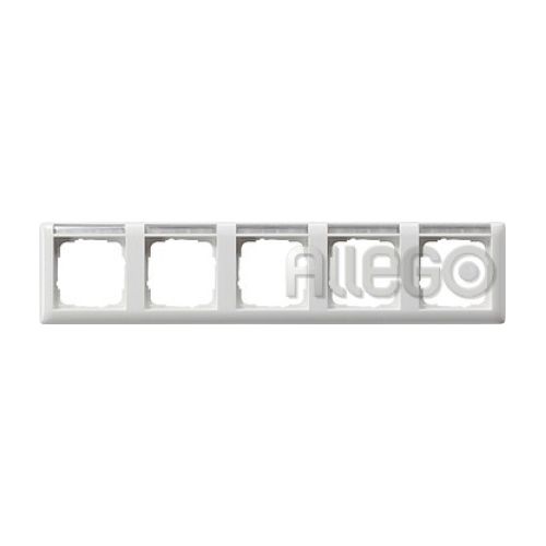 Bild: Gira Abdeckrahmen 5-f.rw gl schriftf. waager. 109503