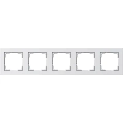 Gira Abdeckrahmen 5fach E2 021522 | für 5 Einheiten | senkrecht/waagerecht | Kunststoff matt | reinweiß