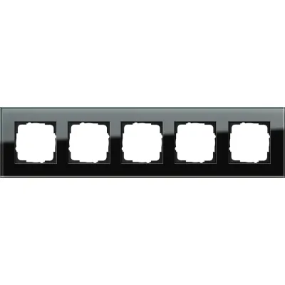 Gira Abdeckrahmen 5fach Esprit 021505 | Glas | Schwarz | waagerecht & senkrecht | Unterputz | IP21