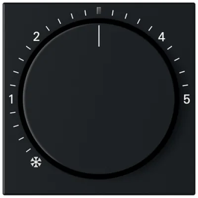 GIRA Abdeckung Raumtemperaturregler 2702005 | Thermostat System 55 | Drehknopf | Kunststoff matt lackiert | Schwarz