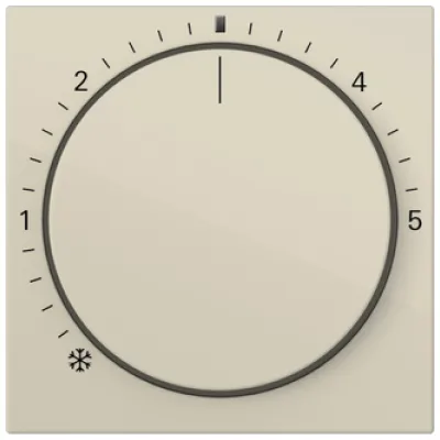 GIRA Abdeckung Thermostat 270201 | Raumtemperaturregler System 55 | Drehknopf | glänzend | Kunststoff | cremeweiß