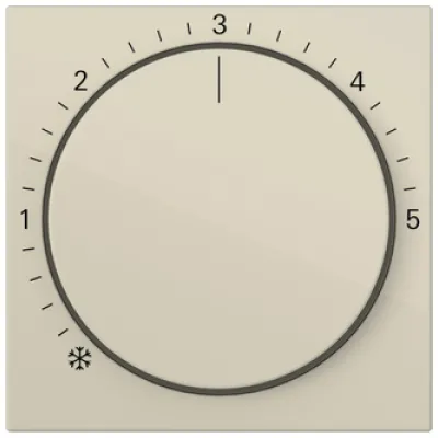 GIRA Abdeckung Thermostat 270601 | System 55 | Drehknopf | Kunststoff Thermoplast | 55x55 mm | IP20 | cremeweiß glänzend