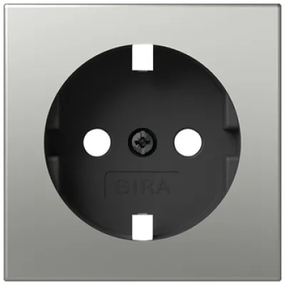 GIRA Abdeckung SCHUKO-Steckdose 4920600 | Schutzkontakt Typ F 16A 250V | System 55 | Edelstahl