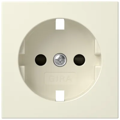 GIRA Abdeckung SCHUKO-Steckdose 492101 | System 55 | Ersatzteil | Shutter | erhöht Berührungsschutz | cremeweiß glänzend
