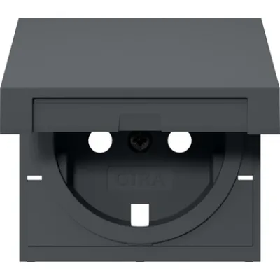 GIRA Abdeckung für SCHUKO-Steckdose 492228 | System 55 | Klappdeckel | Ersatzteil | Typ F | 16A 250V | Anthrazit