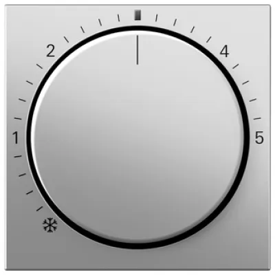 GIRA Abdeckung Thermostat 2702600 | Raumtemperaturregler System 55 | Edelstahl | Drehknopf | 55x55 mm | IP20