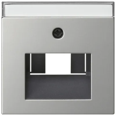 GIRA Abdeckung Zentralplatte 0284600 | UAE/IAE ISDN Netzwerkdose | mit Beschriftungsfeld | System 55 | Edelstahl