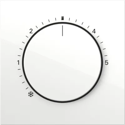 GIRA Abdeckung Thermostat 2702112 | Raumtemperaturregler | Drehknopf | Kunststoff | Reinweiß glänzend | 55x55 mm | IP20