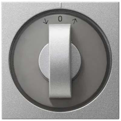 Gira Abdeckung mit Knebel 066626 | System 55 Jalousie Zeitschalter | Aluminium Optik | Symbolscheiben | IP20