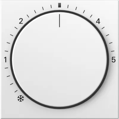 GIRA Abdeckung Thermostat 270227 | System 55 | Kontrolllicht | Drehknopf | Kunststoff | Reinweiß | 55x55 mm | RAL 9010