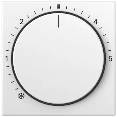 GIRA Abdeckung Thermostat 270227 | System 55 | Kontrolllicht | Drehknopf | Kunststoff | Reinweiß | 55x55 mm | RAL 9010