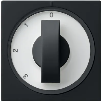 GIRA Abdeckung mit Knebel 3-Stufenschalter System 55 | 0669005 | Nullstellung | Kunststoff matt | schwarz