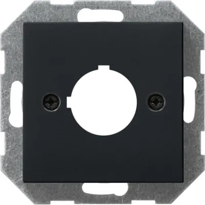 GIRA Abdeckung mit Tragring 0272005 | System 55 | Ø 22,5 mm | Schraubbefestigung | Schwarz matt
