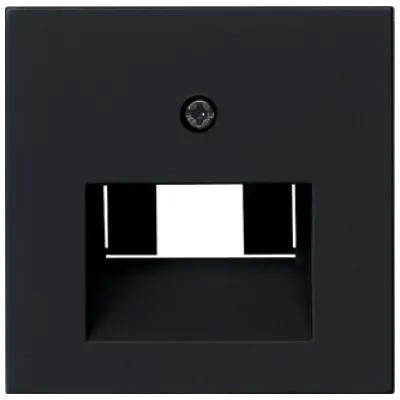 GIRA Abdeckung UAE/IAE Netzwerkdose 0270005 | Zentralplatte | System 55 | Unterputz | Kunststoff | matt schwarz