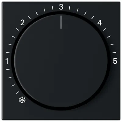 GIRA Abdeckung Raumtemperaturregler 2706005 | Thermostat Abdeckung System 55 | Schwarz matt | Kunststoff | 55x55 mm