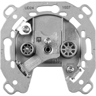 GIRA Antennensteckdose 004200 GEDU 15 Durchgangsdose | Sat/BK/terrestrisch | 2 Ausgänge | 15 dB | 4-2400 MHz