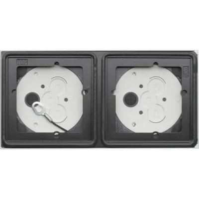 Gira Aufputz-Gehäuse 2-fach 5502902 | System 106 | Kunststoff | vertikale/horizontale Montage | Verkehrsweiß lackiert