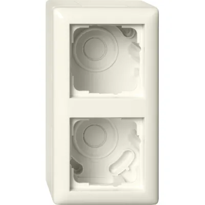 Gira Aufputz-Gehäuse 106201 | 2-fach | Standard 55 | Rahmen inklusive | IP20 | Kunststoff | cremeweiß glänzend