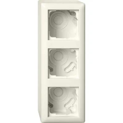 Gira Aufputz-Gehäuse 3-fach 106301 | Standard 55 | mit Abdeckrahmen | IP20 | schlagfest | cremeweiß glänzend