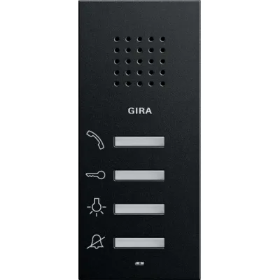 GIRA Wohnungsstation AP 1250005 | System 55 Audio-Innenstation | Bus-System | Aufputz | Freisprechfunktion | schwarz