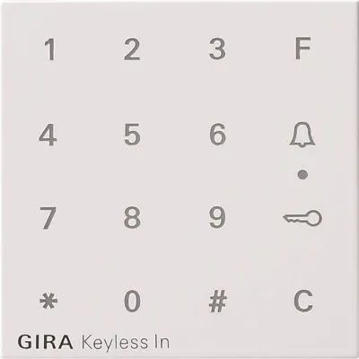 GIRA Codetastatur Aufsatz 851303 | System 55 | Codeschloss | Unterputz | Kunststoff | glänzend | weiß RAL 9010