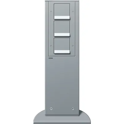 Gira Energiesäule 134126 | 3x SCHUKO-Steckdose Kinderschutz IP44 | Aluminium | Höhe 491mm | Außenbereich