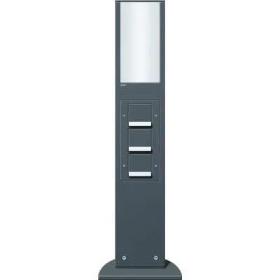 GIRA Energiesäule 134228 | Steckdosensäule mit Lichtelement | 3x SCHUKO | Kinderschutz | IP44 | Höhe 769 mm | anthrazit