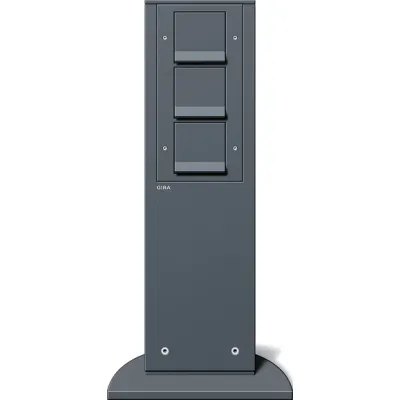 GIRA Energiesäule 134128 | 3x SCHUKO mit Kinderschutz | IP44 | Aluminium anthrazit | Außenbereich | 491x142x75mm