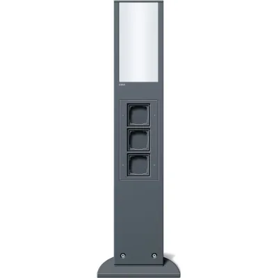 Gira Energiesäule 134928 | Lichtsäule für Außenbereich | 769 mm Höhe | 3 Leereinheiten | Aluminium anthrazit | IP44