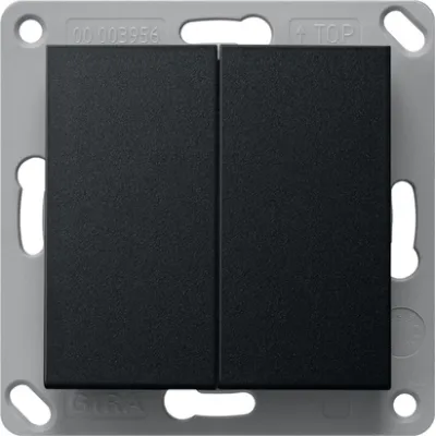 GIRA Funk-Wandsender EnOcean 2fach 2422005 | System 55 | batterielos | Aufputz-Montage | Schwarz matt