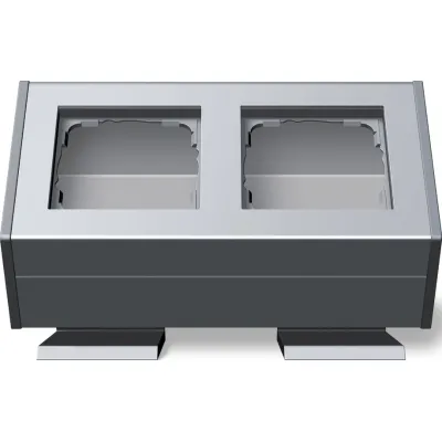 Gira Aufputzgehäuse 2-fach 119226 | Profil 55 | Befestigungswinkel | waagerecht & senkrecht montierbar | Aluminium